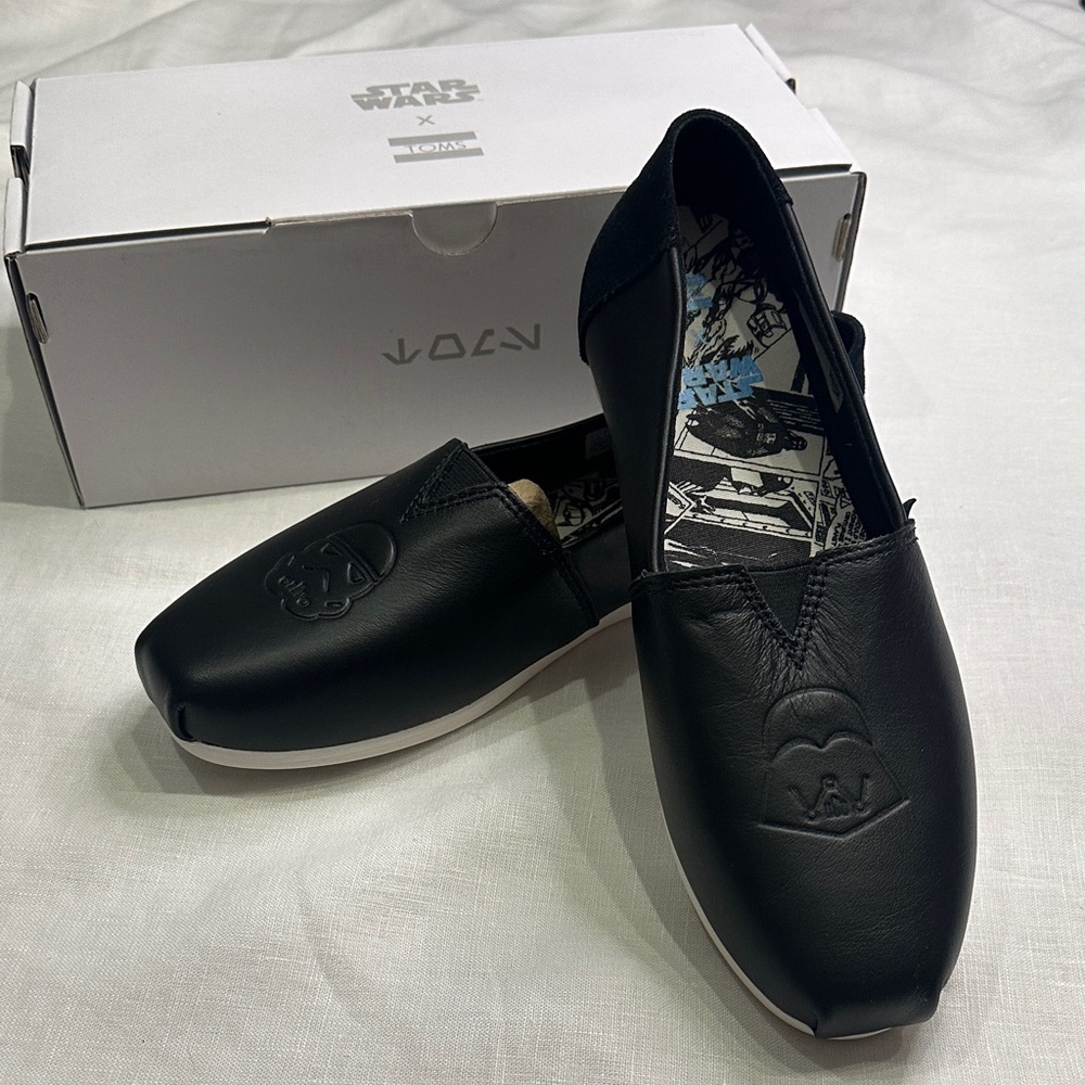 TOMS Leather Star Wars Shoes   with Darth Vader Embossing
